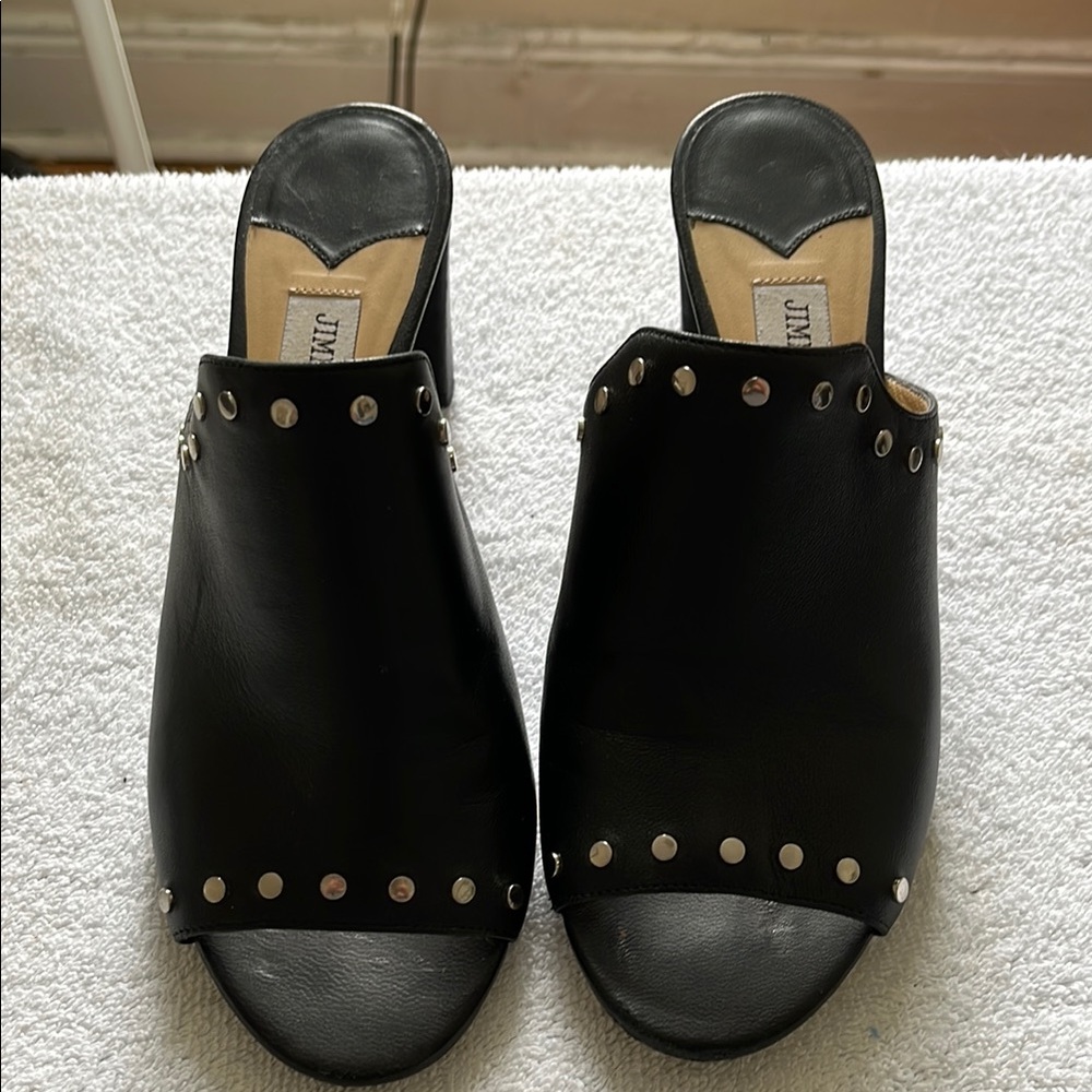 Jimmy Choo Black Studded Women's Shoes sz 38.5/8/8.5